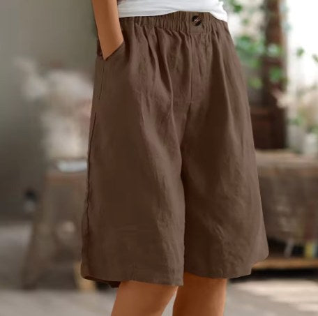 Charlotte | Women's Relaxed Comfort Shorts - Brown