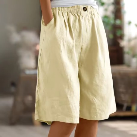 Charlotte | Women's Relaxed Comfort Shorts - Beige