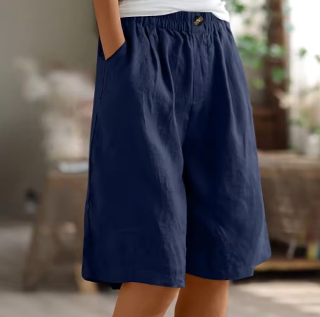 Charlotte | Women's Relaxed Comfort Shorts - Navy Blue