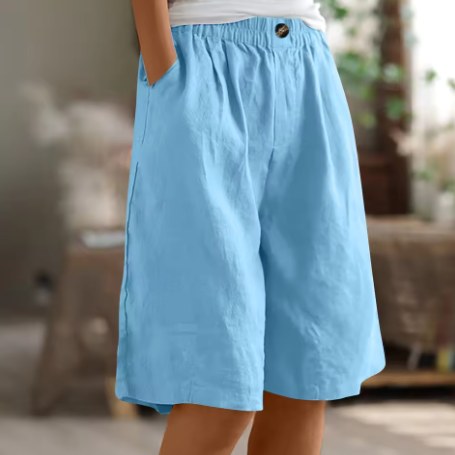 Charlotte | Women's Relaxed Comfort Shorts - Sky Blue