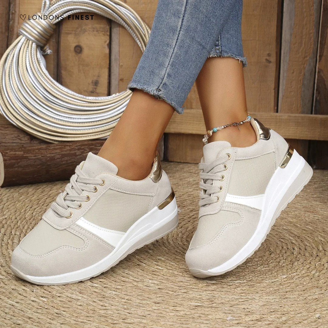 Chelsea | Women's Orthopedic Slip-On Shoes, Lightweight Support Shoes | The Shrader Sisters | Beige
