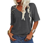Chelsea | Women's Relaxed U-Neck T-Shirt, Lightweight Summer Top | The Shrader Sisters