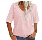 Chelsea | Women's Relaxed U-Neck T-Shirt, Lightweight Summer Top | The Shrader Sisters