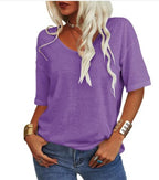Chelsea | Women's Relaxed U-Neck T-Shirt, Lightweight Summer Top | The Shrader Sisters