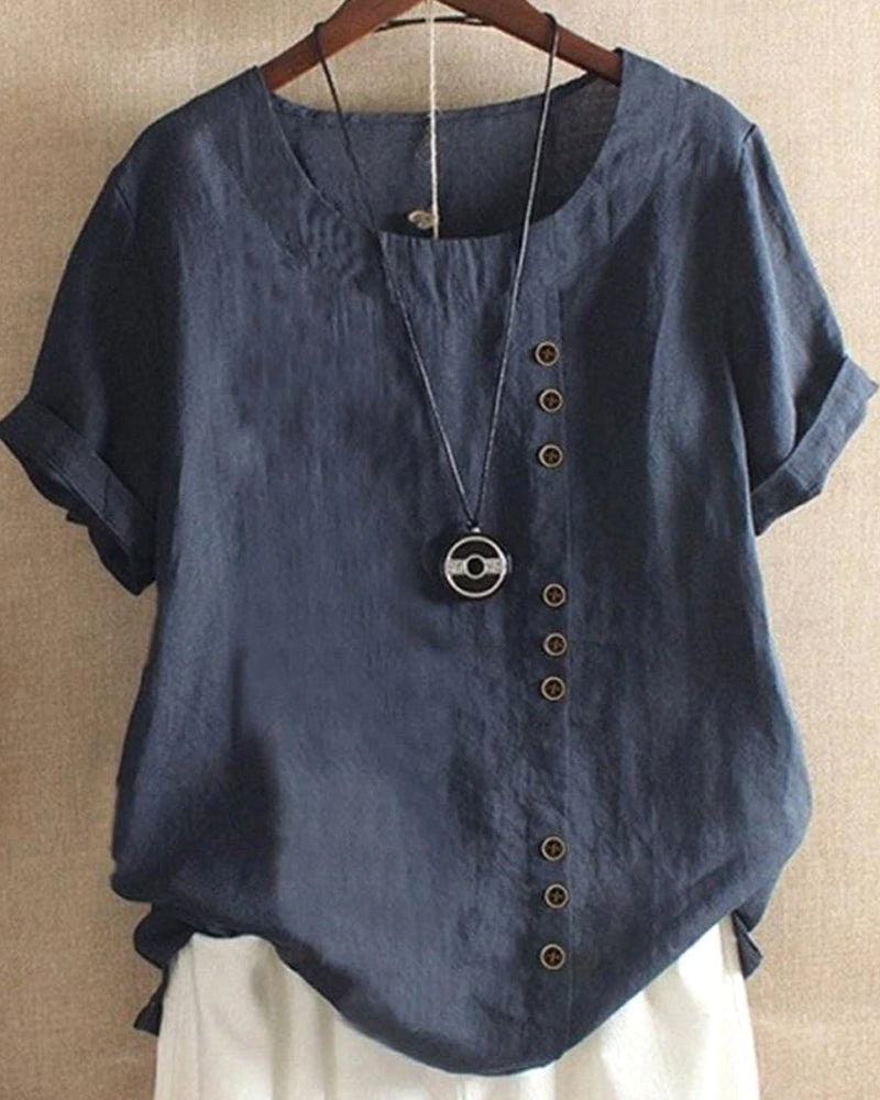 Claire | Women's Casual Linen Button-Front Tunic Top, Lightweight Summer Top for Holidays and Casual Wear, Lightweight Summer Top for Holidays and Casual Wear - image 6