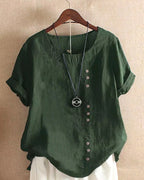 Claire | Women's Casual Linen Button-Front Tunic Top, Lightweight Summer Top for Holidays and Casual Wear, Lightweight Summer Top for Holidays and Casual Wear - image 7