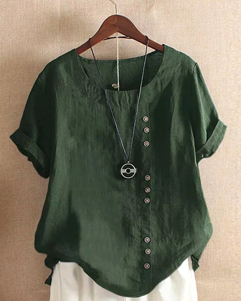 Claire | Women's Casual Linen Button-Front Tunic Top, Lightweight Summer Top for Holidays and Casual Wear, Lightweight Summer Top for Holidays and Casual Wear - image 7