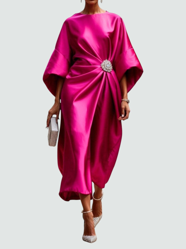 Claire | Women's Long Sleeve Elegant Maxi Dress - Pink