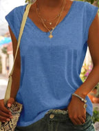 Claire | Women's V-Neck Sleeveless Summer Tank, Lightweight Summer Top for Holidays and Casual Wear, Lightweight Summer Top for Holidays and Casual Wear - image 4