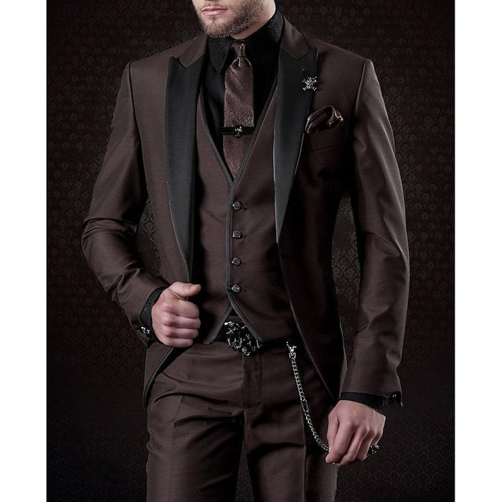Cooper | Men's Three-Piece Blazer Suit, Waistcoat and Trousers Set | The Shrader Sisters | Coffee