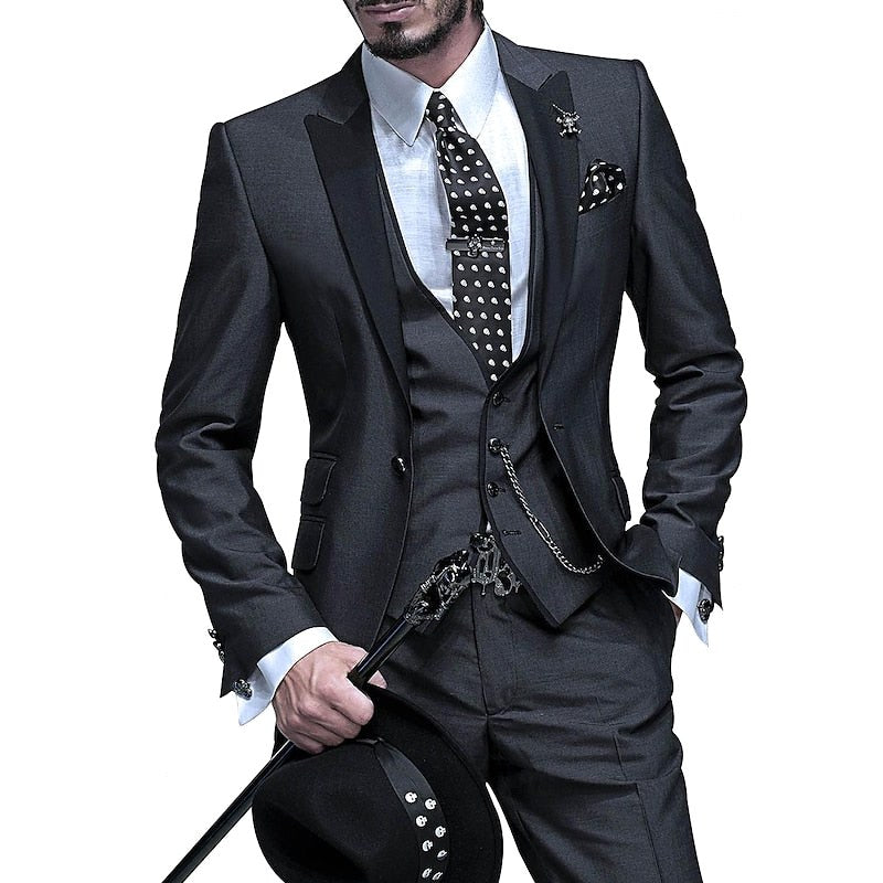 Cooper | Men's Three-Piece Blazer Suit, Waistcoat and Trousers Set | The Shrader Sisters | Black