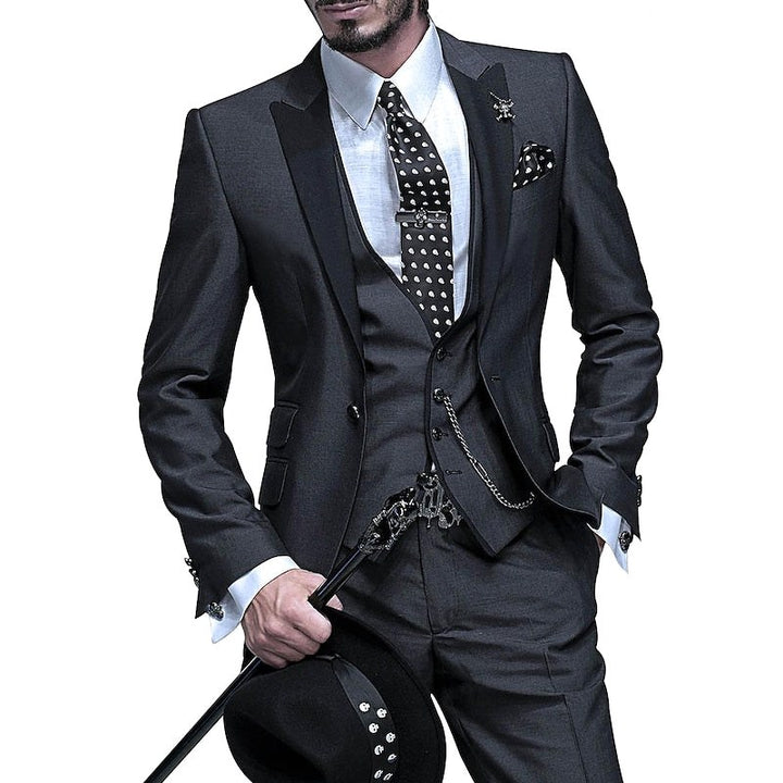 Cooper | Men's Three-Piece Blazer Suit, Waistcoat and Trousers Set | The Shrader Sisters | Black