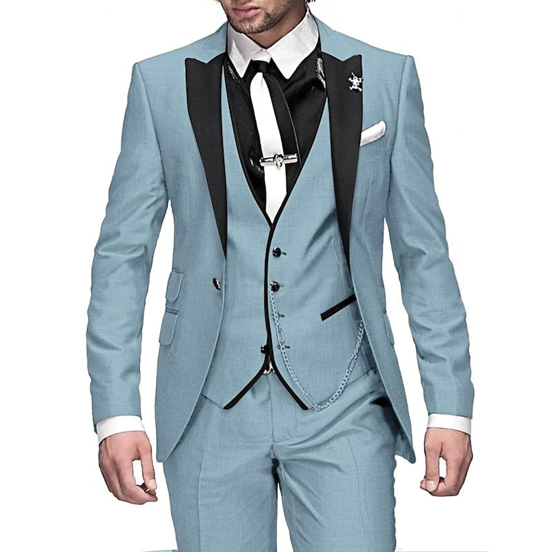 Cooper | Men's Three-Piece Blazer Suit, Waistcoat and Trousers Set | The Shrader Sisters | Light Blue