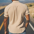 Cooper | Men's Western Floral Print Short-Sleeve Shirt, Point Collar Shirt | The Shrader Sisters