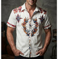Cooper | Men's Western Floral Print Short-Sleeve Shirt, Point Collar Shirt | The Shrader Sisters