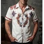 Cooper | Men's Western Floral Print Short-Sleeve Shirt, Point Collar Shirt | The Shrader Sisters