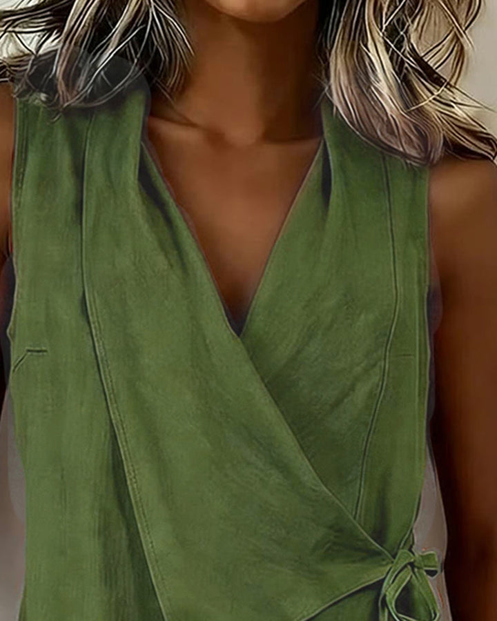 Riley | Crossover Linen Cotton Tank