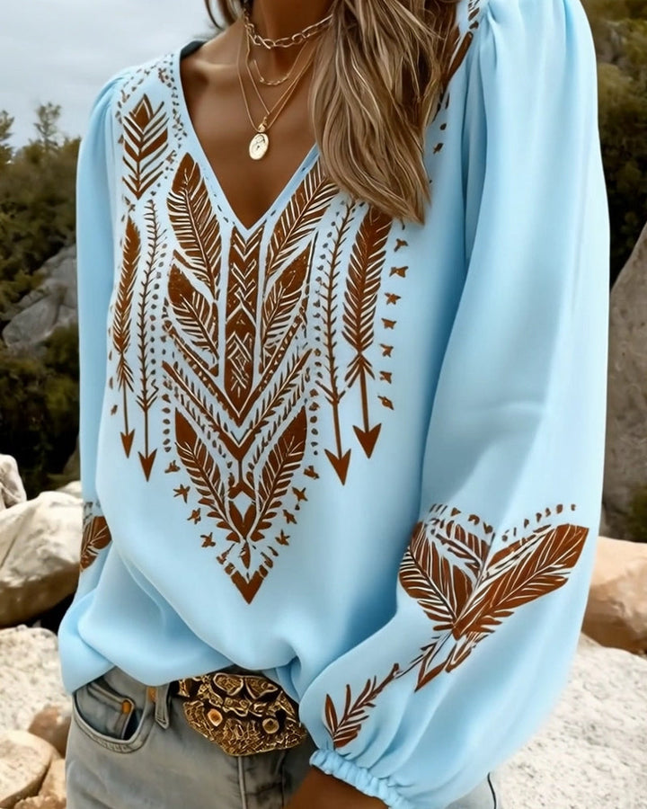 Grace | Puff Sleeve V-Neck Blouse