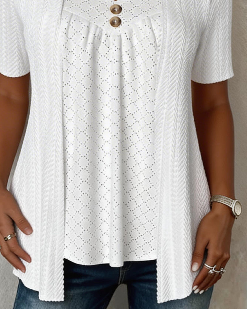 Grace | Patchwork Square-Neck Top
