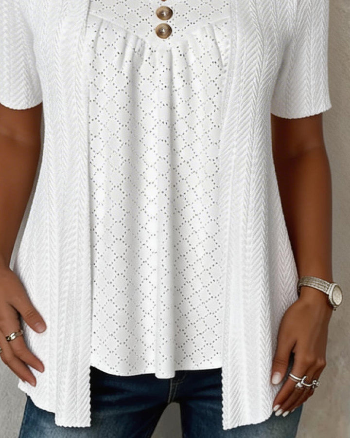 Grace | Patchwork Square-Neck Top