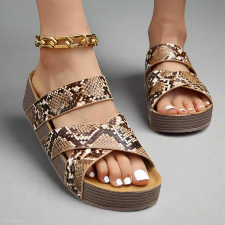 Dana | Women's Orthopedic Comfort Sandals - Snake print