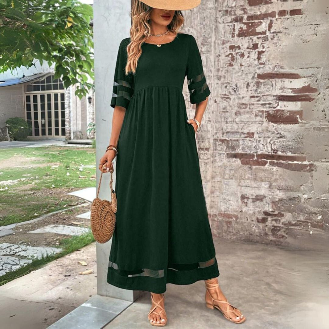 Danika | Women's Flattering Midi Dress with Tummy Coverage, Elegant Occasion Dress | The Shrader Sisters | Green
