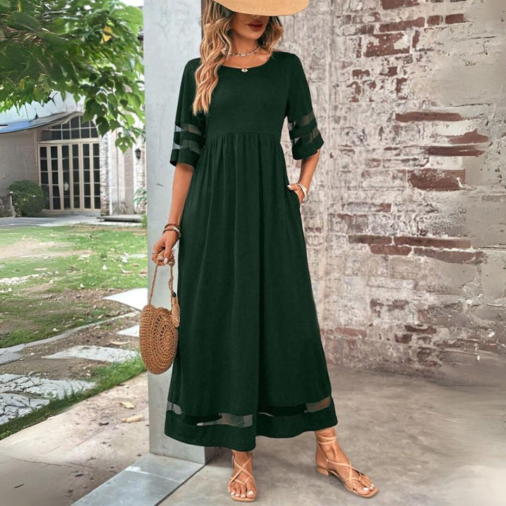 Danika | Women's Flattering Midi Dress with Tummy Coverage, Elegant Occasion Dress | The Shrader Sisters | Green