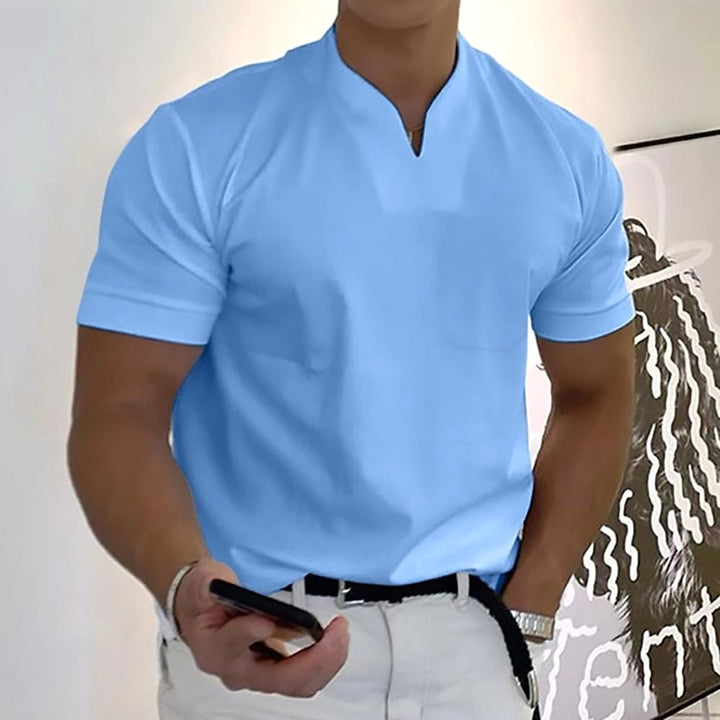 Darcy | Men's V-Neck Short Sleeve T-Shirt, Tailored Casual T-Shirt | The Shrader Sisters | Light Gray
