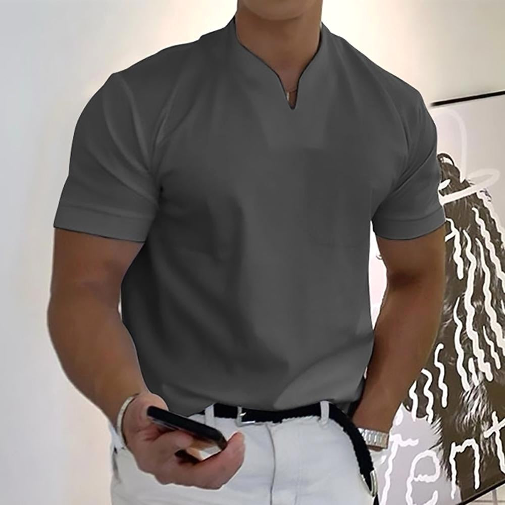 Darcy | Men's V-Neck Short Sleeve T-Shirt, Tailored Casual T-Shirt | The Shrader Sisters | Black