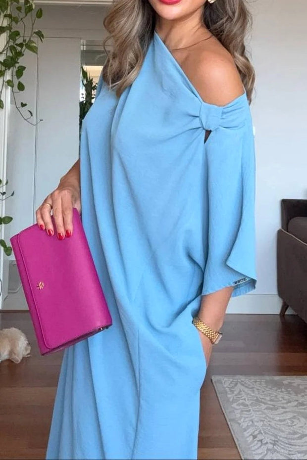 Darcy | Women's Asymmetric One-Shoulder Maxi Dress, Flowing Evening Dress | The Shrader Sisters