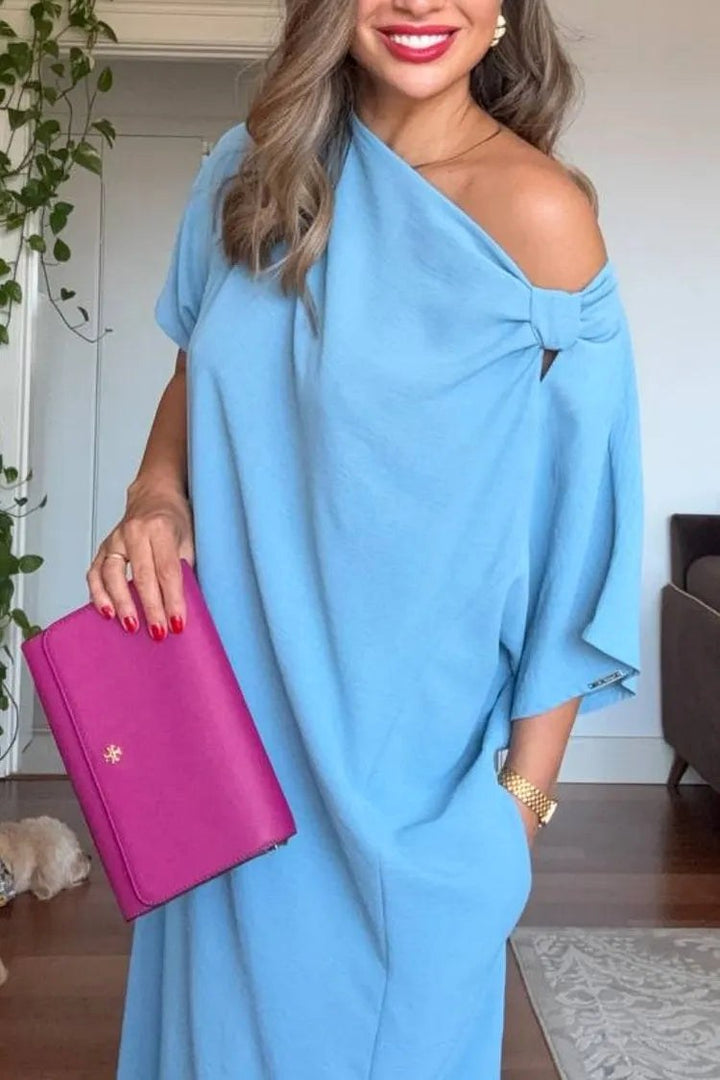 Darcy | Women's Asymmetric One-Shoulder Maxi Dress, Flowing Evening Dress | The Shrader Sisters