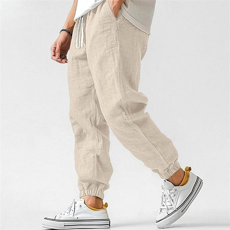 Declan | Men's Cotton Linen Joggers, Relaxed Fit Trousers | The Shrader Sisters