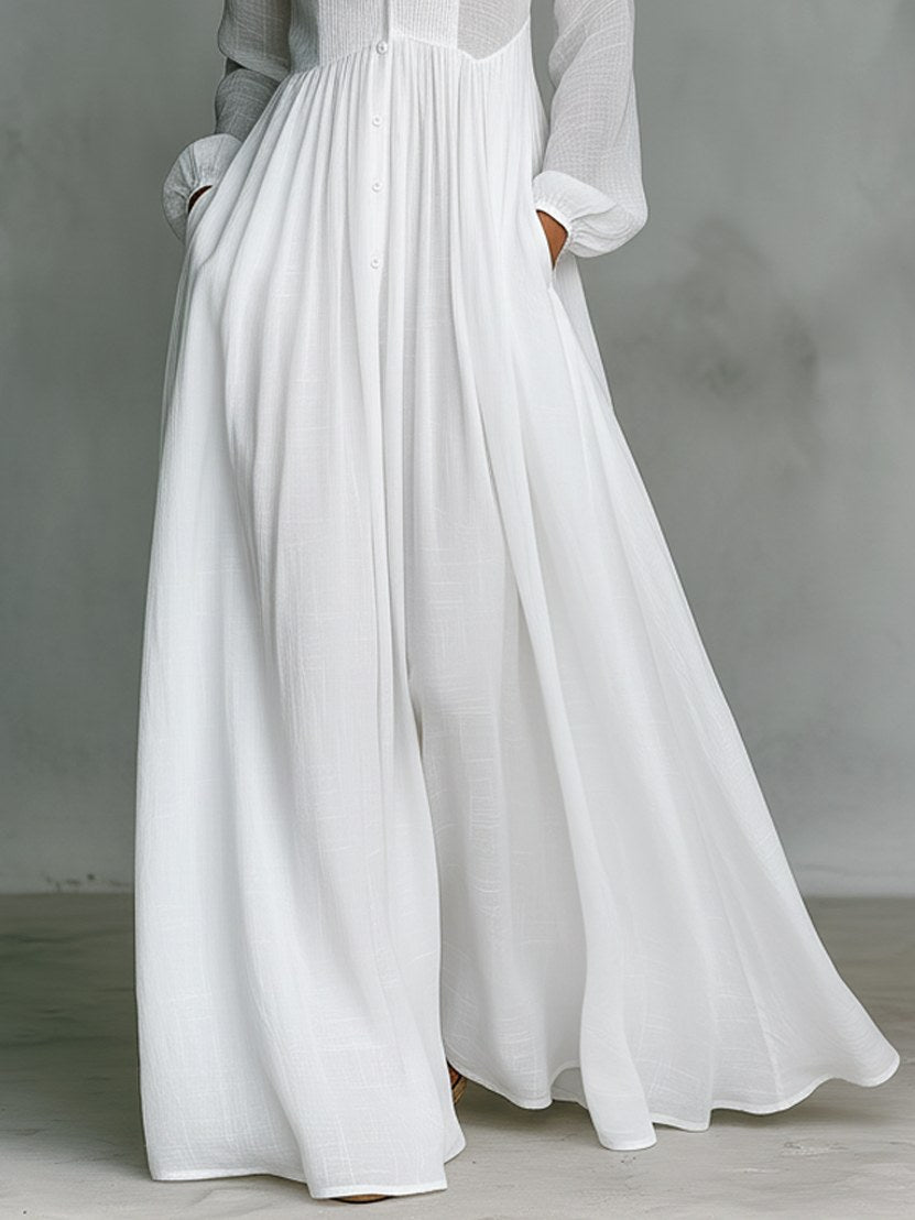 Delilah | Women's Fluid Button Maxi Dress - Green