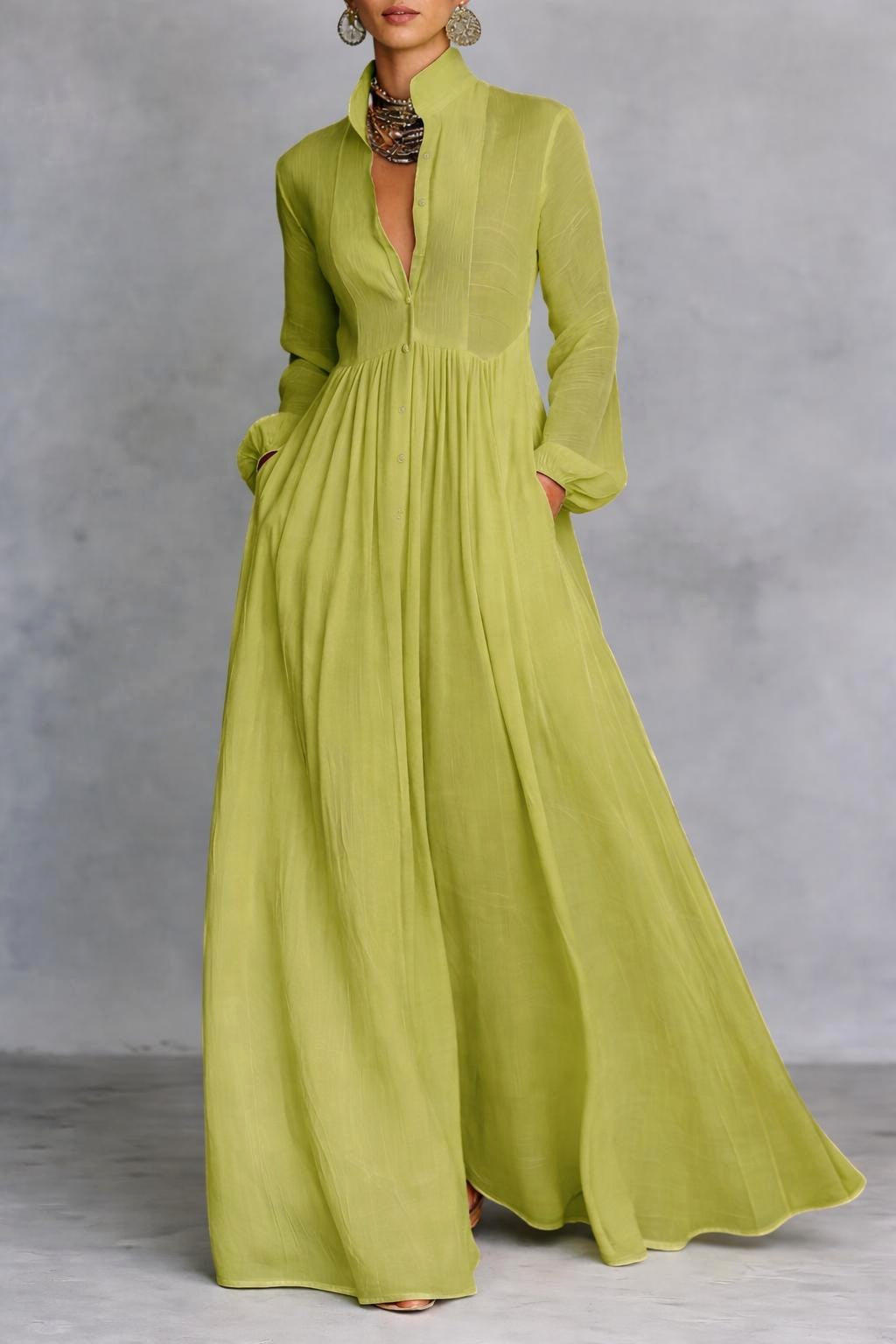 Delilah | Women's Fluid Button Maxi Dress - image 7