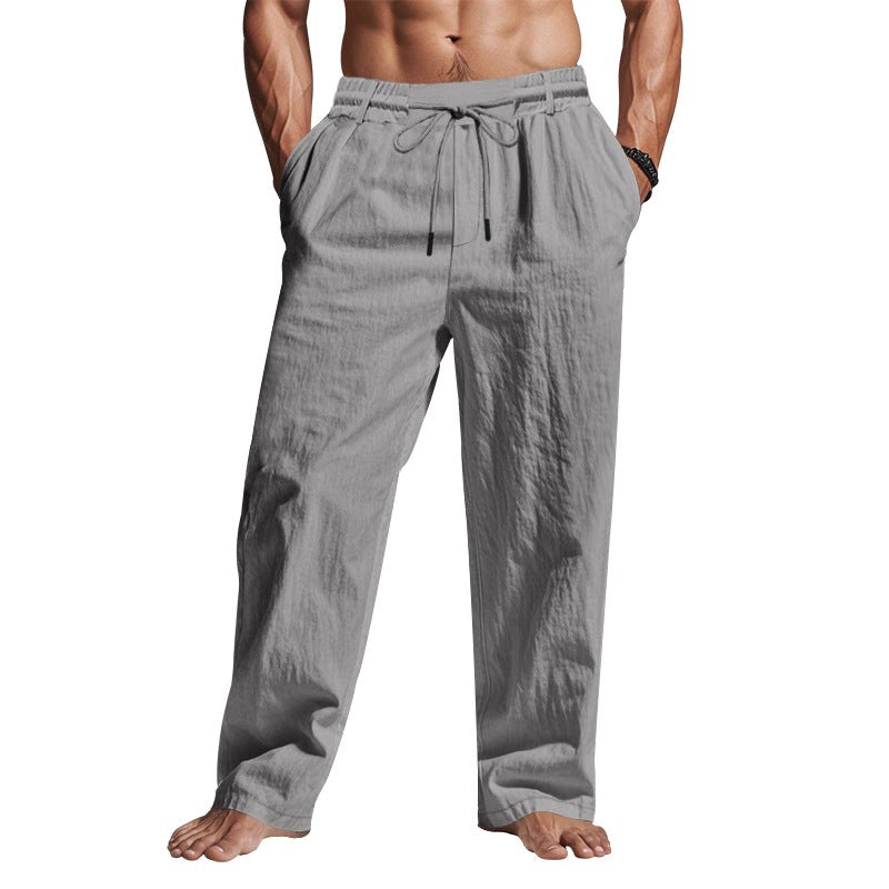 Dempsey | Men's Linen Trousers with Drawstring Waist, Relaxed Fit Holiday Trousers | The Shrader Sisters