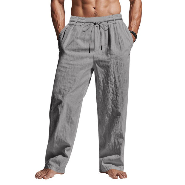 Dempsey | Men's Linen Trousers with Drawstring Waist, Relaxed Fit Holiday Trousers | The Shrader Sisters