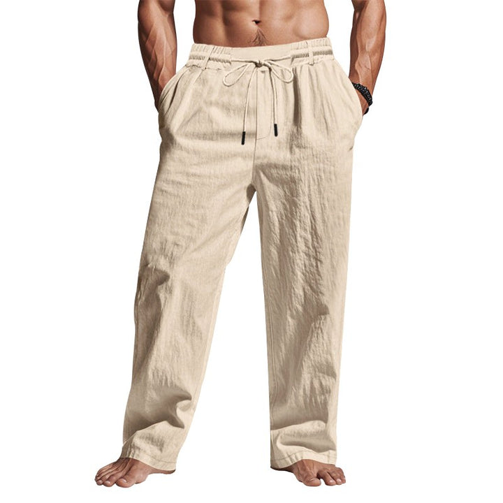 Dempsey | Men's Linen Trousers with Drawstring Waist, Relaxed Fit Holiday Trousers | The Shrader Sisters