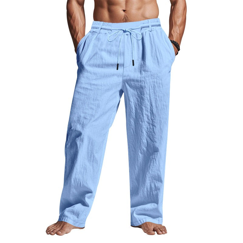 Dempsey | Men's Linen Trousers with Drawstring Waist, Relaxed Fit Holiday Trousers | The Shrader Sisters