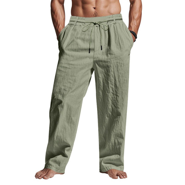 Dempsey | Men's Linen Trousers with Drawstring Waist, Relaxed Fit Holiday Trousers | The Shrader Sisters