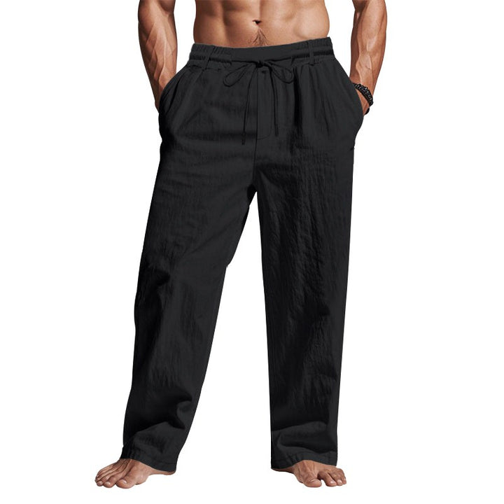 Dempsey | Men's Linen Trousers with Drawstring Waist, Relaxed Fit Holiday Trousers | The Shrader Sisters