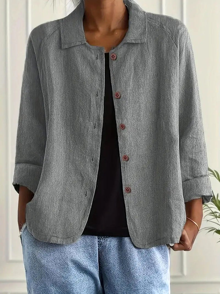 Denise | Women's Classic Light Long Sleeve Top - Light Gray
