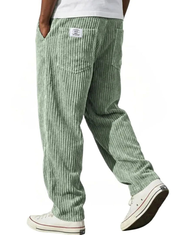 Dylan | Men's Corduroy Trousers, Classic Everyday Trousers | The Shrader Sisters | White