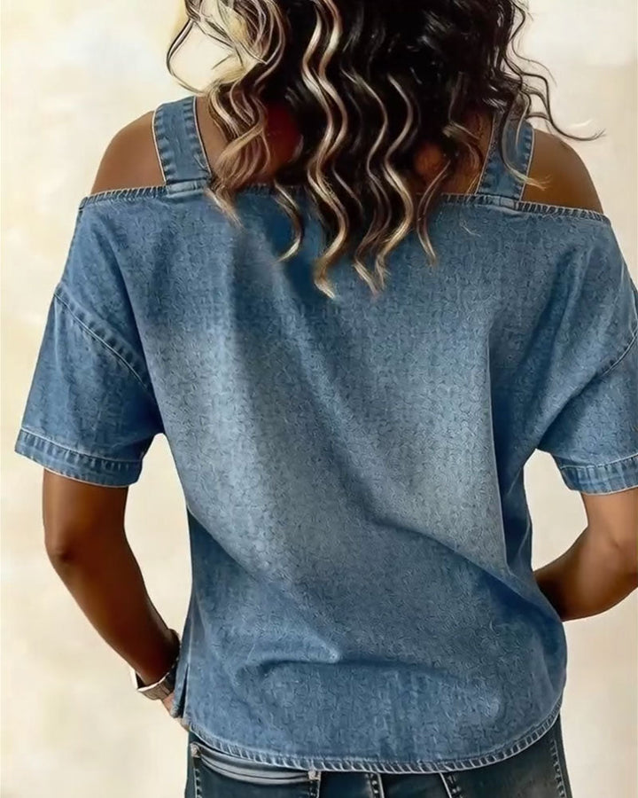 Avery | Off-Shoulder Denim Top