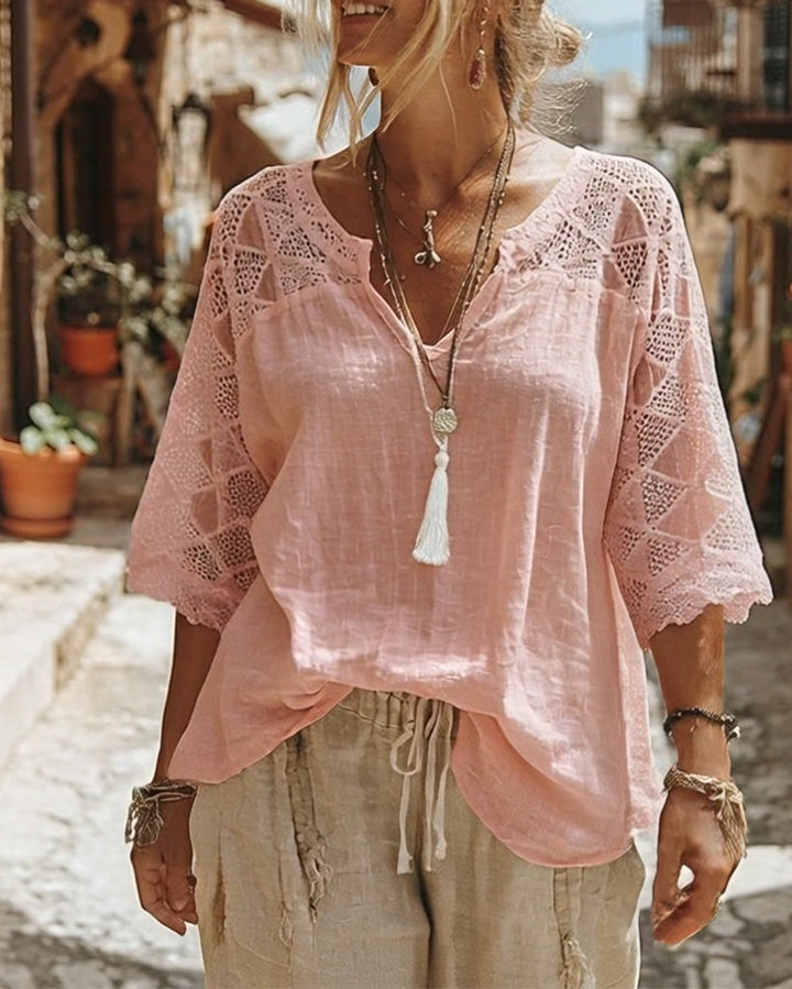 Avery | V-Neck Panel Blouse