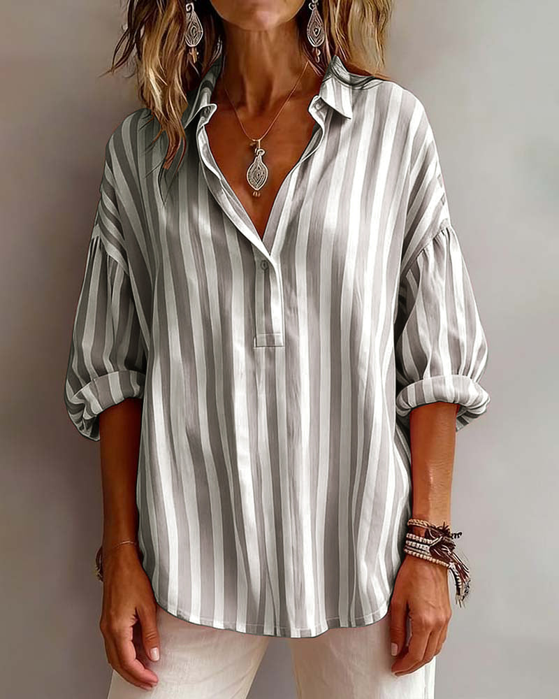 Grace | Striped Collared Shirt