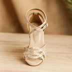 Edie | Women's Satin Heeled Dance Shoes, Crystallised Evening Heels | The Shrader Sisters