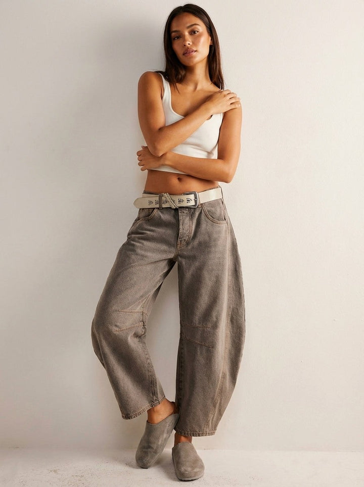 Elina | Women's Baggy High-Rise Jeans - Donkerblauw