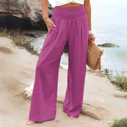 Elina | Women's High-Waisted Linen Stretch Pants