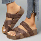 Eliza | Women's Orthopedic Sandals, Padded Insole Sandals | The Shrader Sisters | Brown