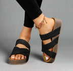 Eliza | Women's Orthopedic Sandals, Padded Insole Sandals | The Shrader Sisters | Black